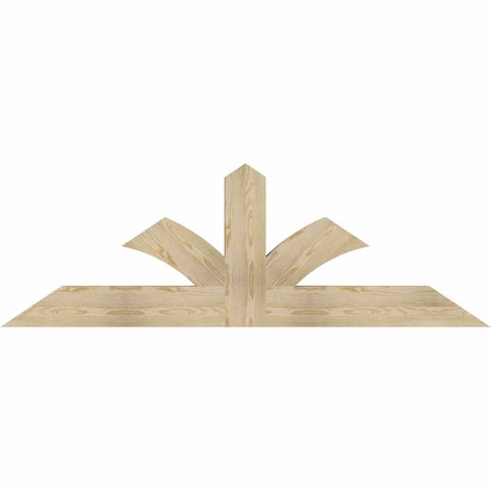 Ekena Millwork Richland Rough Sawn Timber Gable Bracket, Douglas Fir, 72"W x 24"H x 4"D x 6"F, 8/12 Pitch GBW072X24X0406RIC00RDF